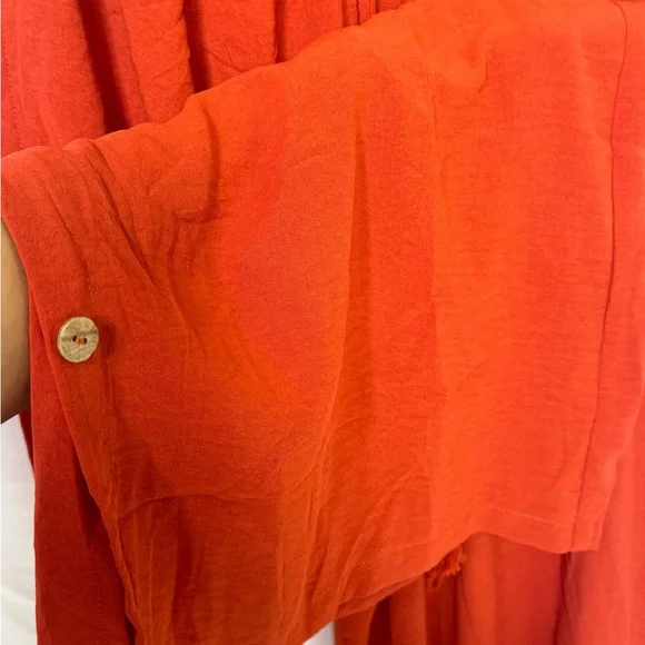 Drawstring Tassel Wide-Leg Pants in Rust - Picture 5 of 6